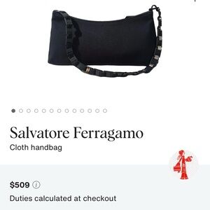Salvatore Ferragamo Elegant Black Cloth Shoulder Bag